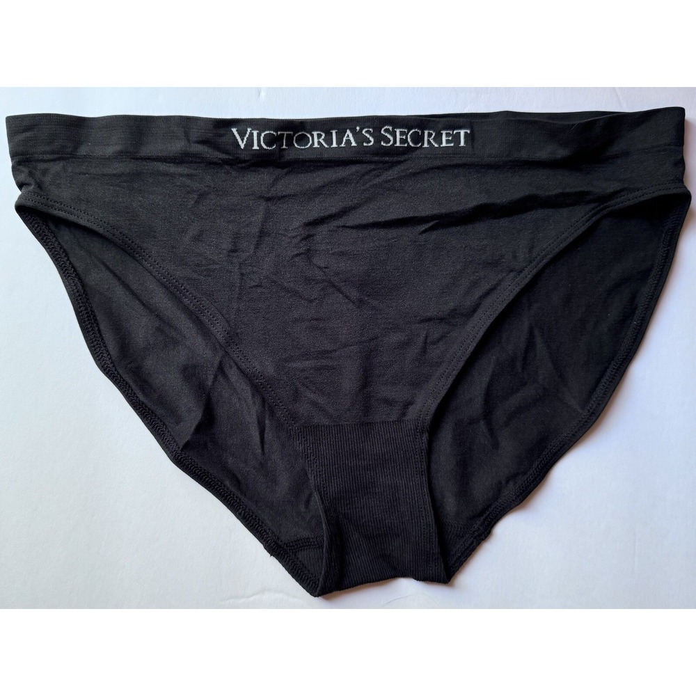 VICTORIA'S SECRET Underwear Women's Large BLACK Sexy Bikini/Seamless Stretch NEW